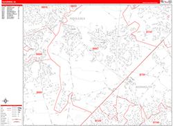 Old Bridge Wall Map Zip Code Red Line Style 2026